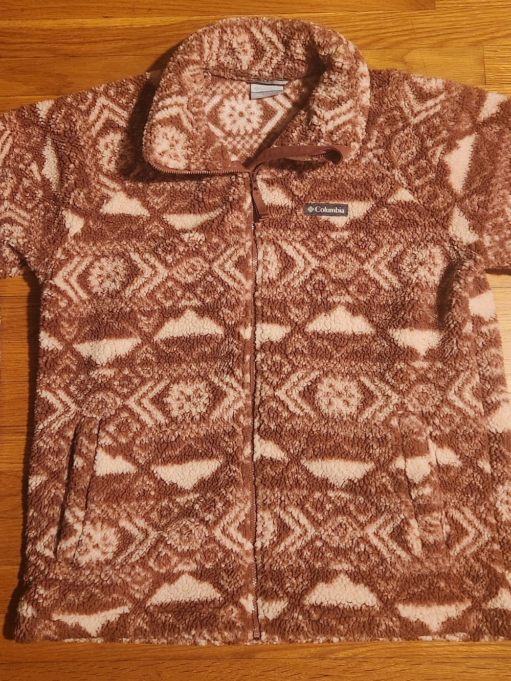 Columbia Kids' Brown & Cream Patterned Sherpa Jacket